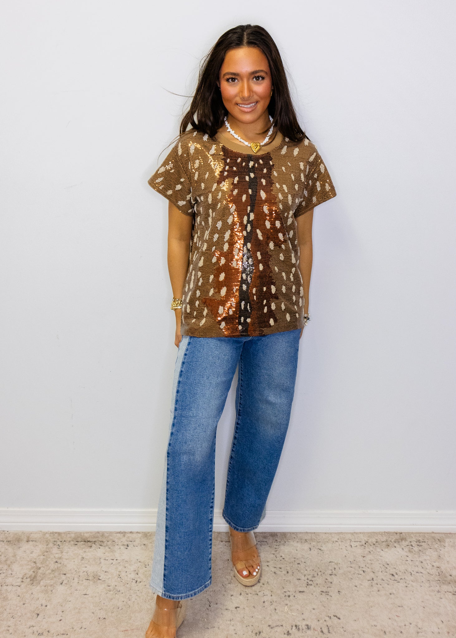 Sequin Deer Tee