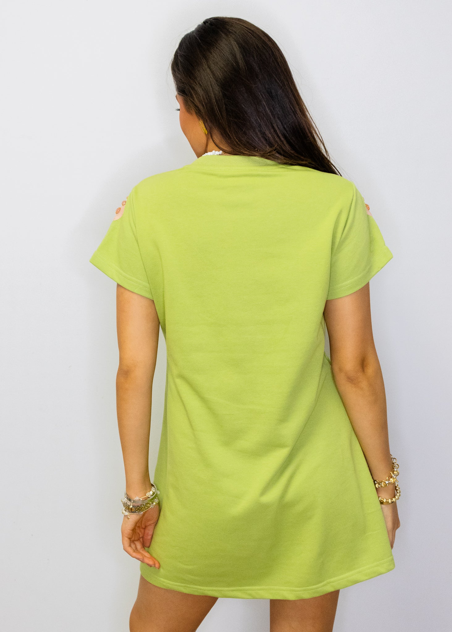Green Patchwork Butterfly Tee Dress