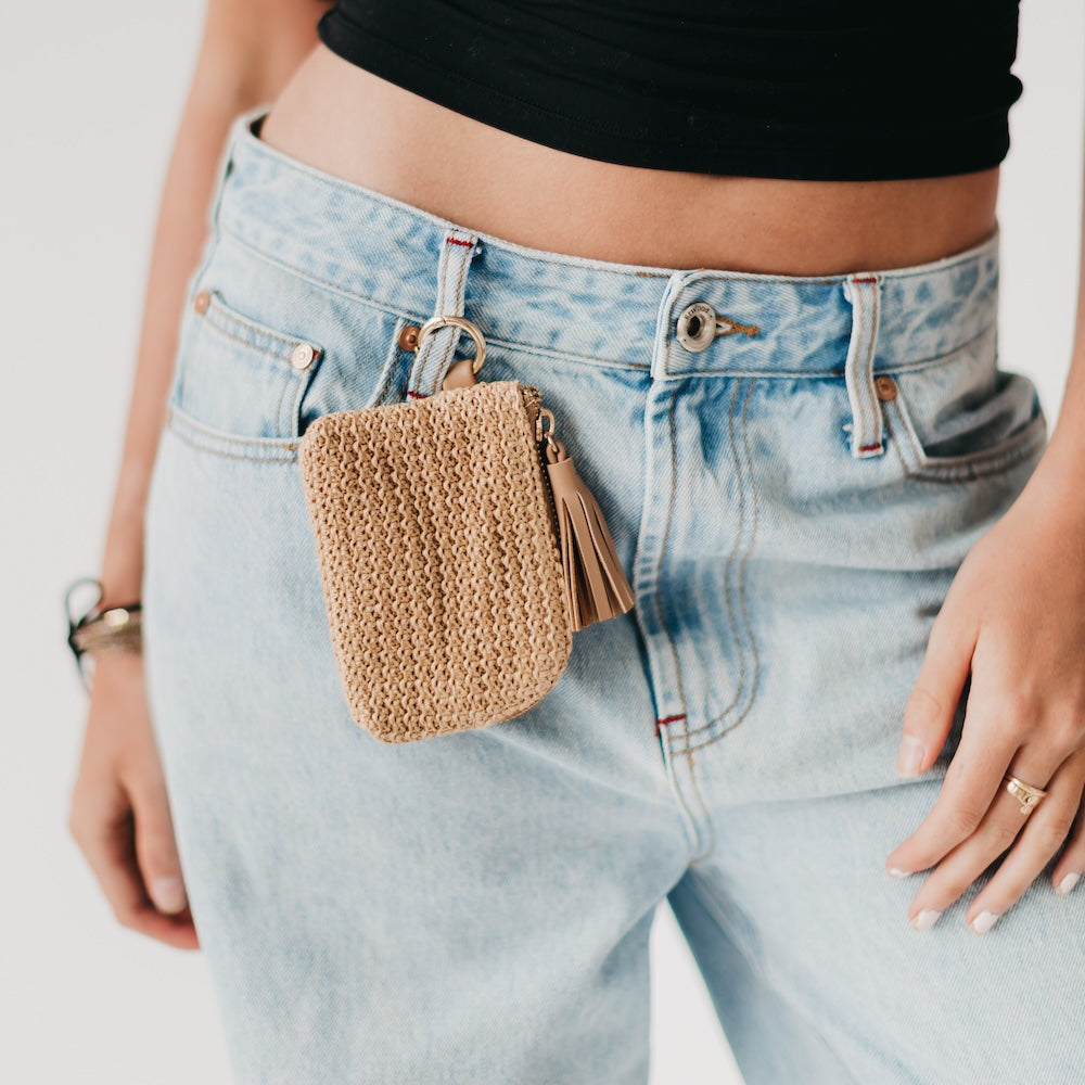 River Raffia Clippable Card Holder Wallet-Wallet-Pretty Simple