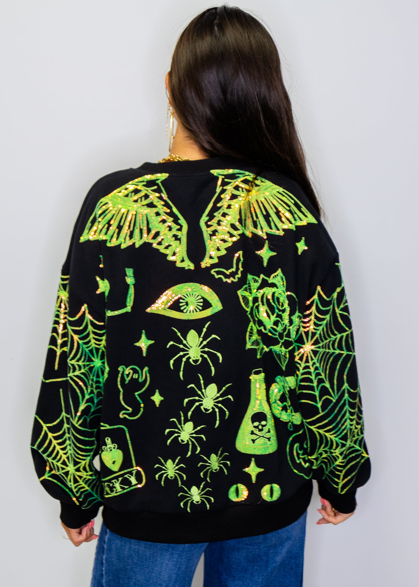 Black & Green Halloween Queen Icon Sweatshirt