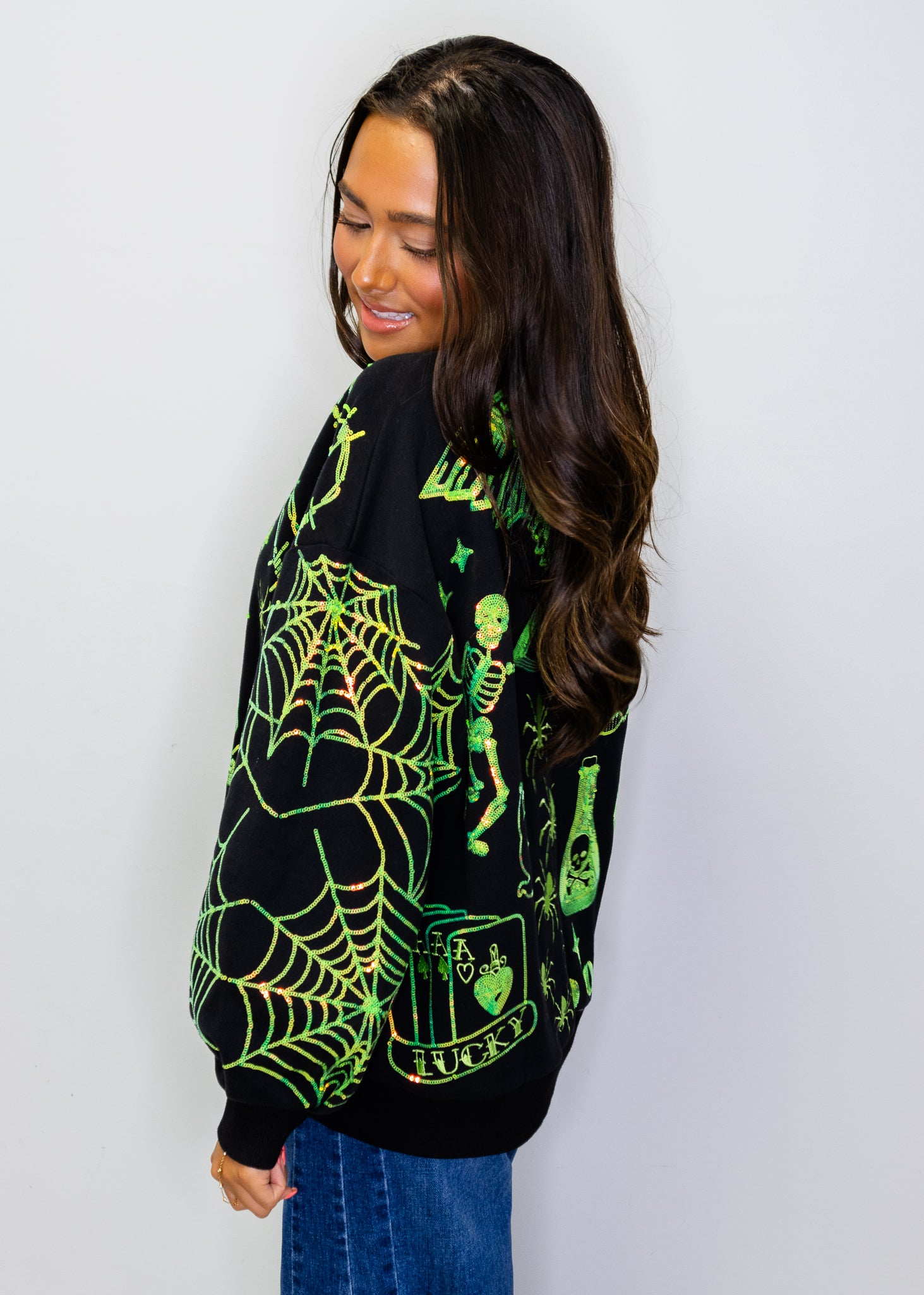 Black & Green Halloween Queen Icon Sweatshirt