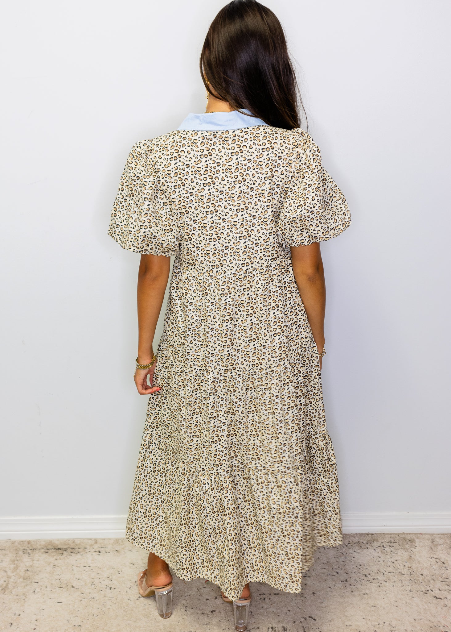 Leopard Button-Up Midi Dress
