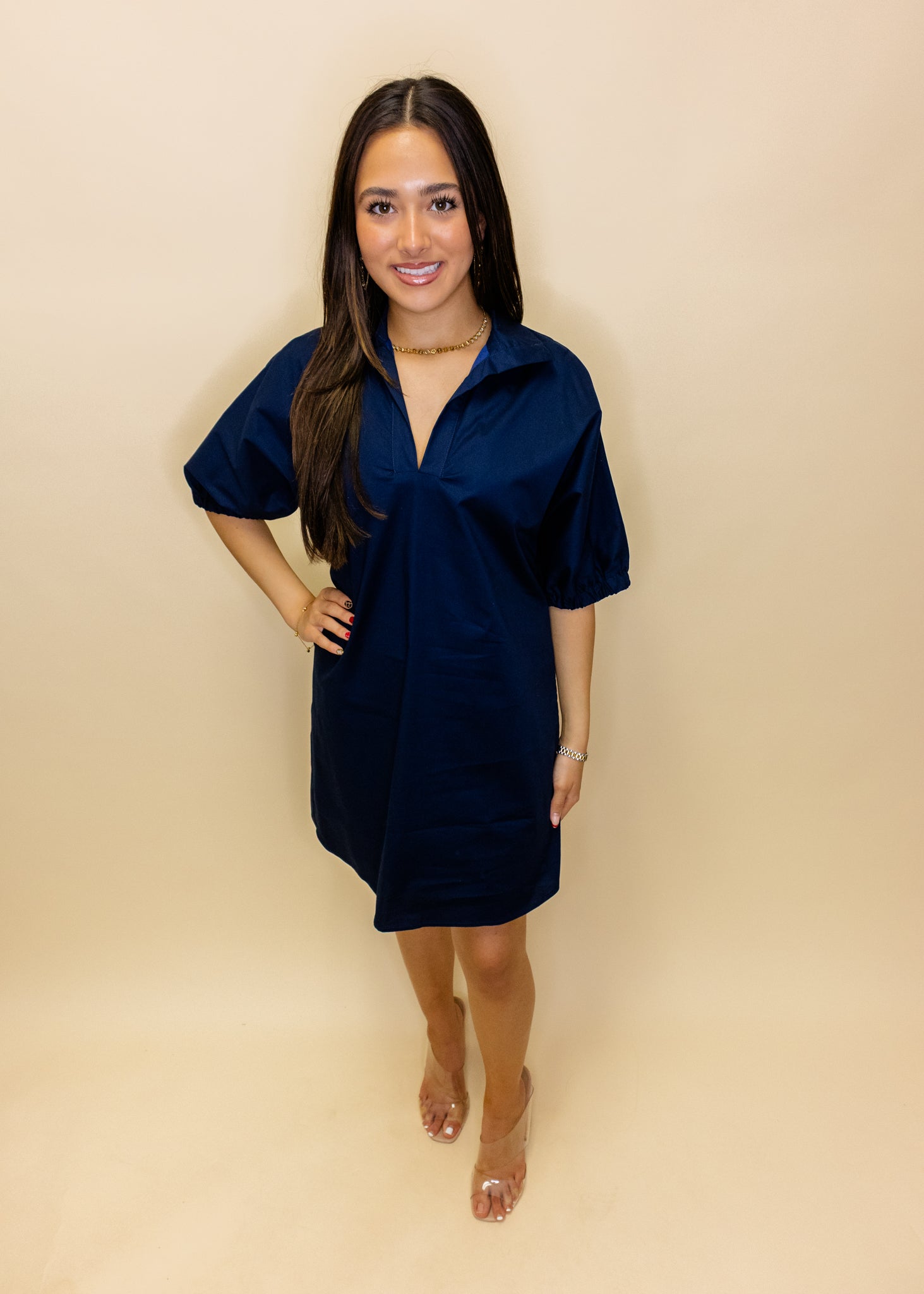 Charlotte Navy Collar Dress