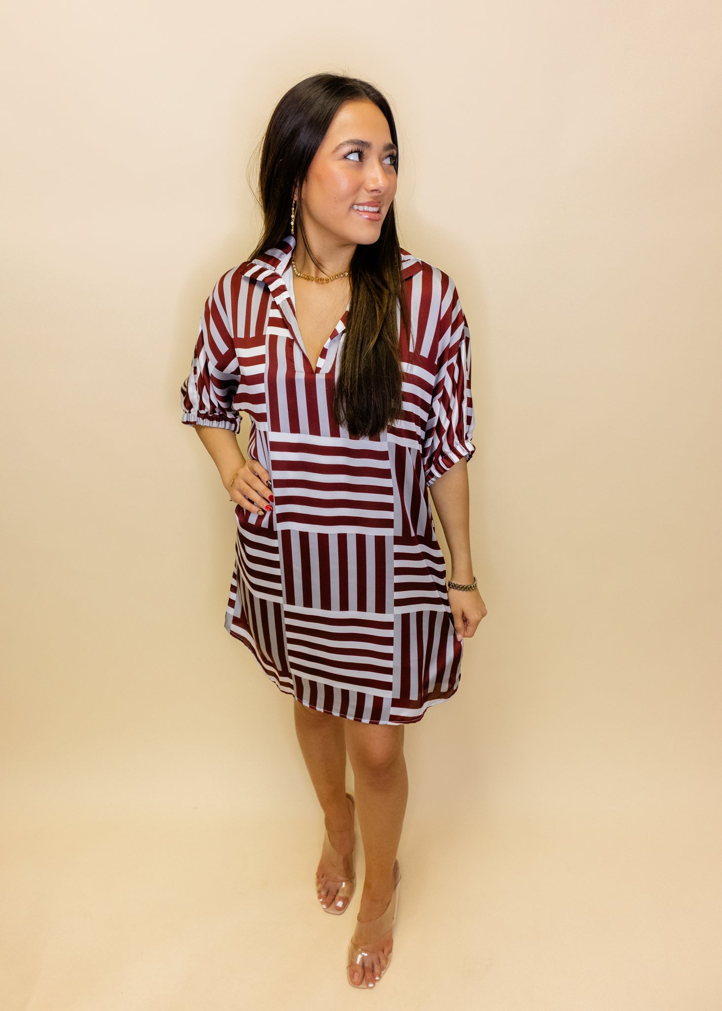 Charlotte Deep Stripes Collar Dress
