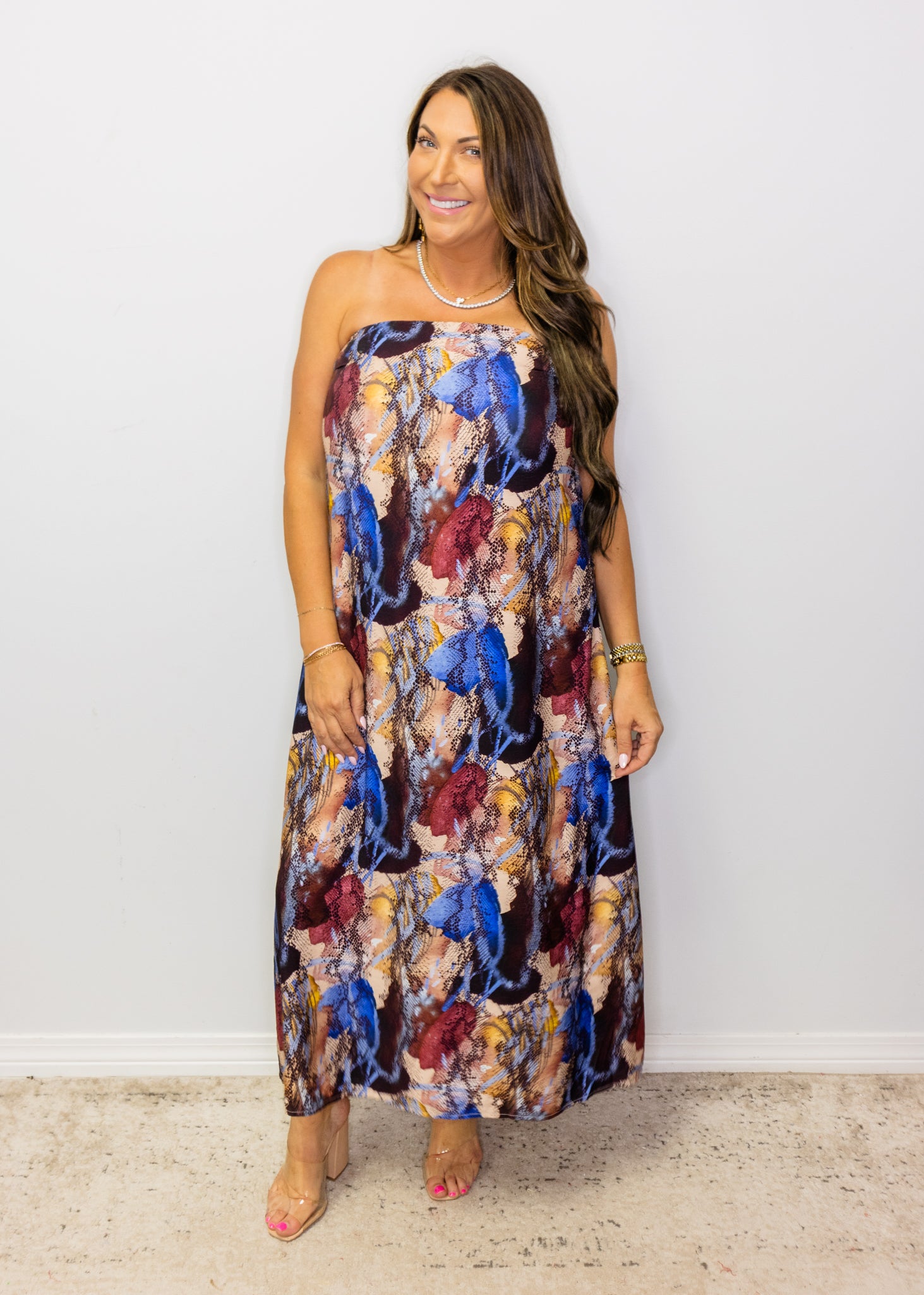 Multi Snake Print Maxi Dress