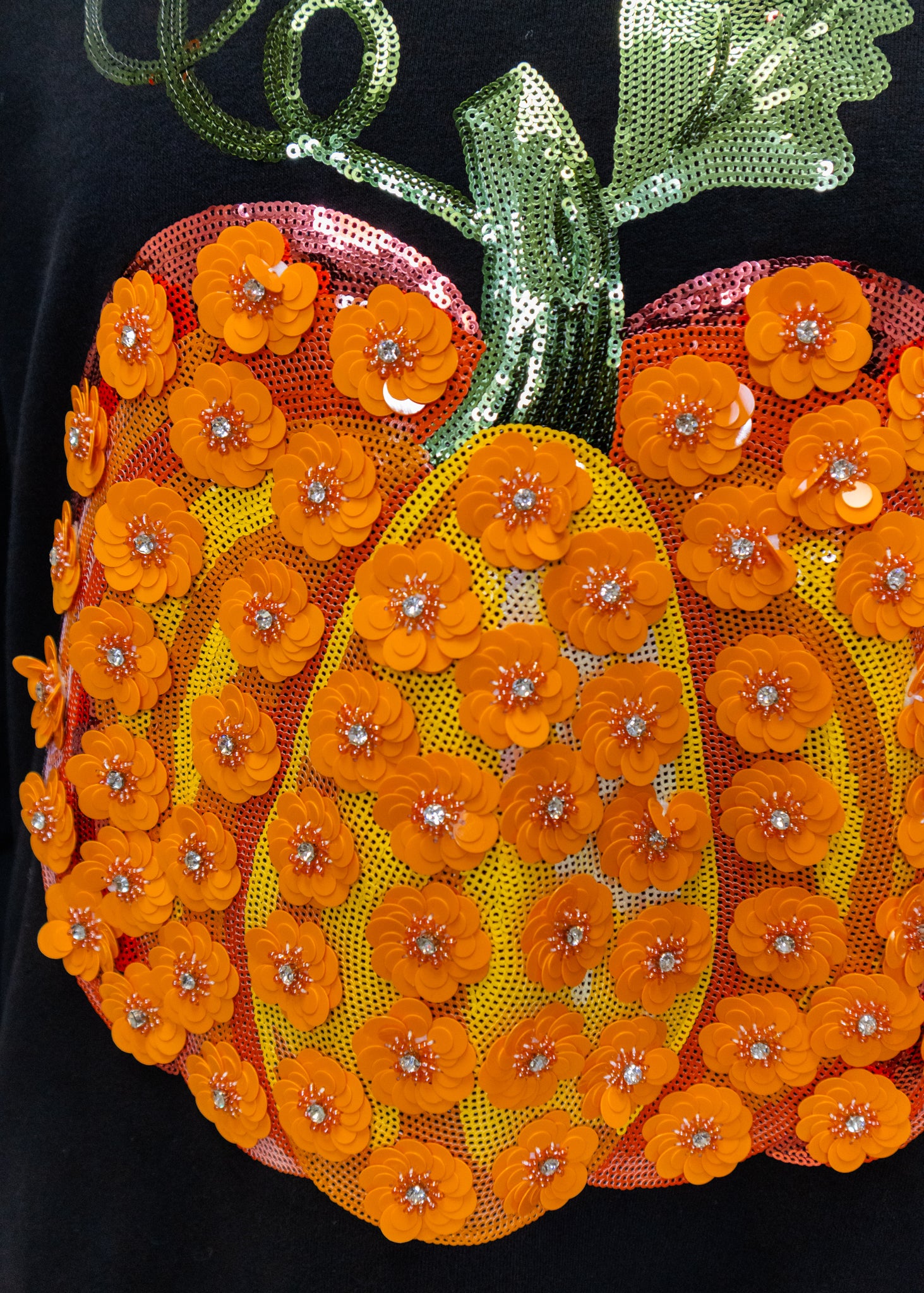 Black & Orange Flower Sequin Pumpkin Sweatshirt