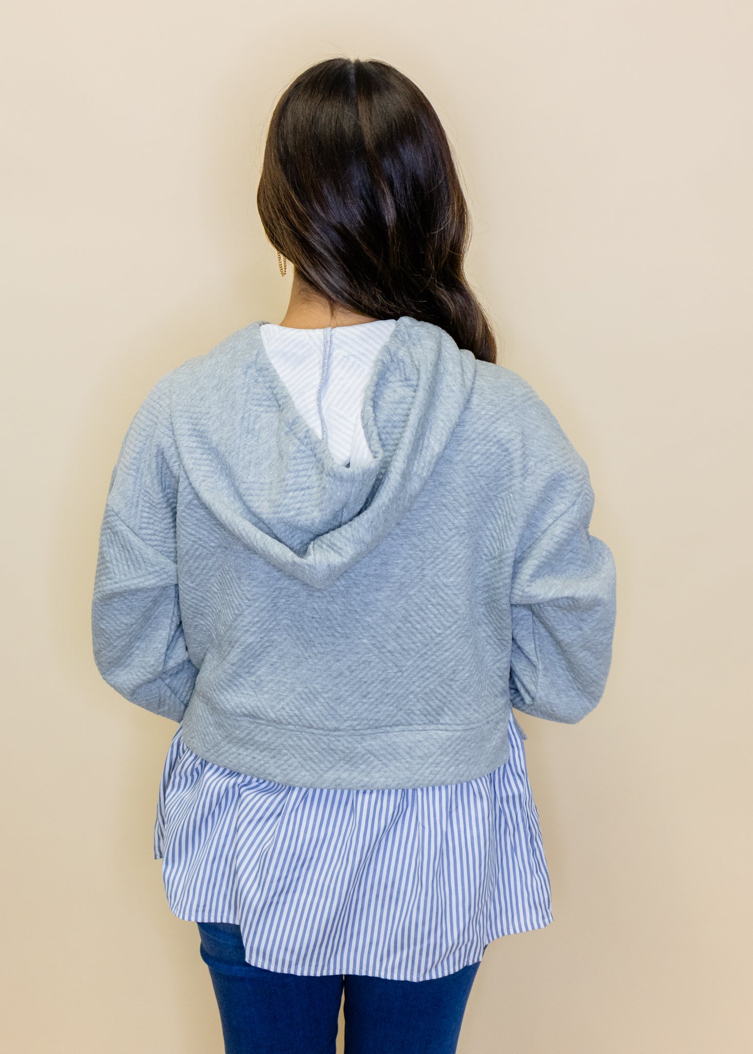 Grey Double Stripe Sweatshirt