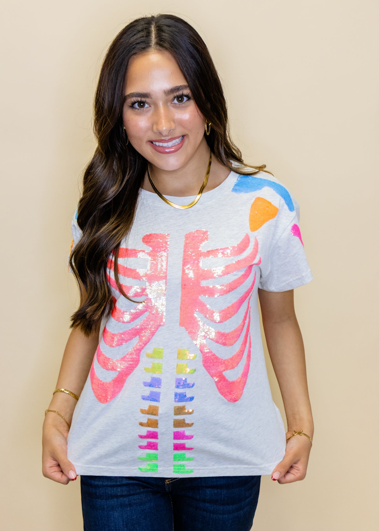 Grey Multi Skeleton Tee