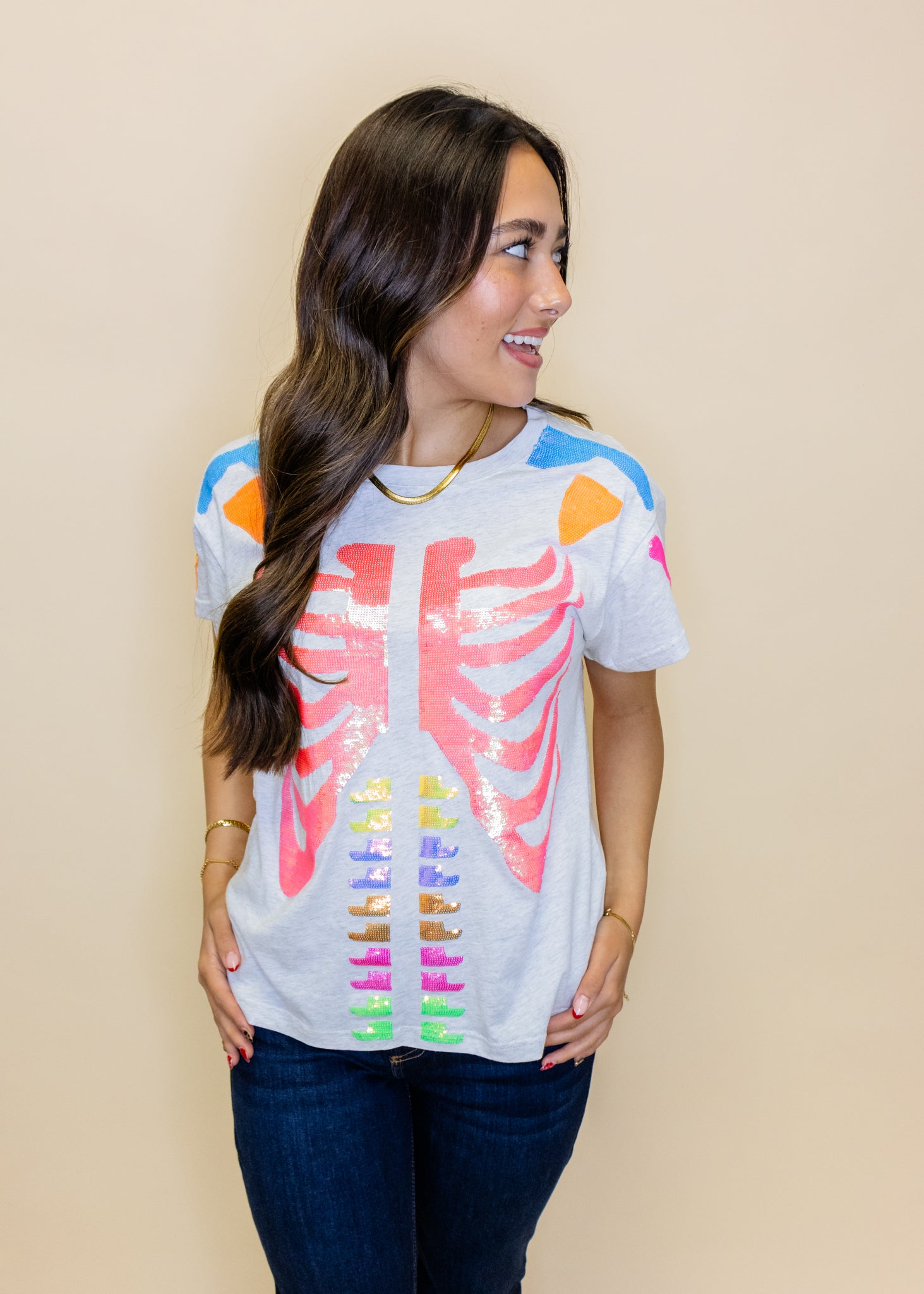 Grey Multi Skeleton Tee