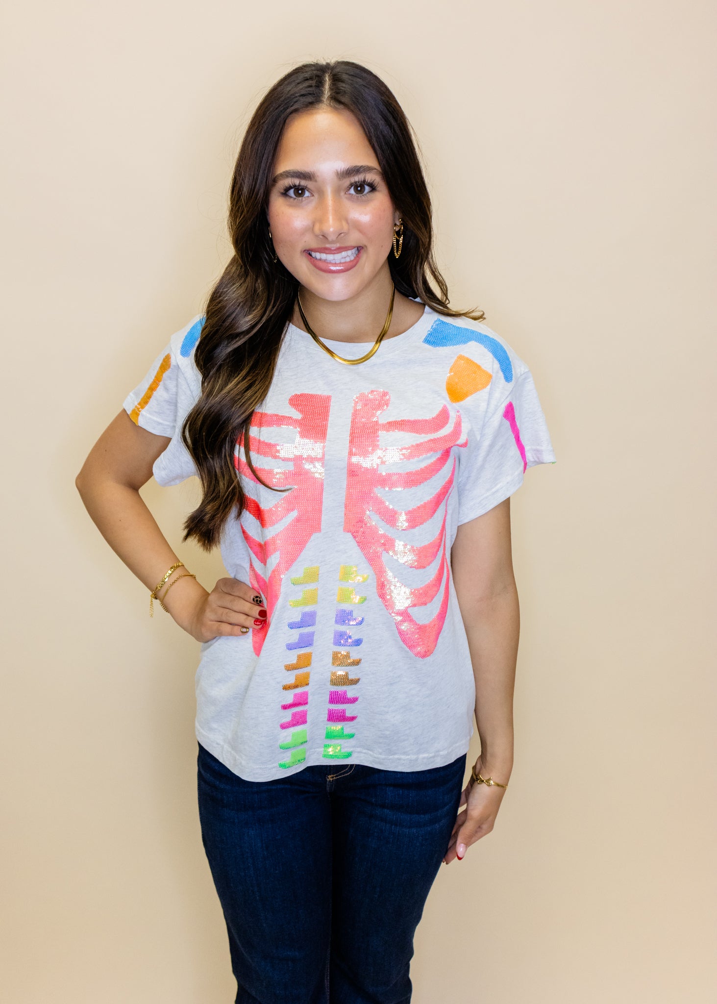 Grey Multi Skeleton Tee