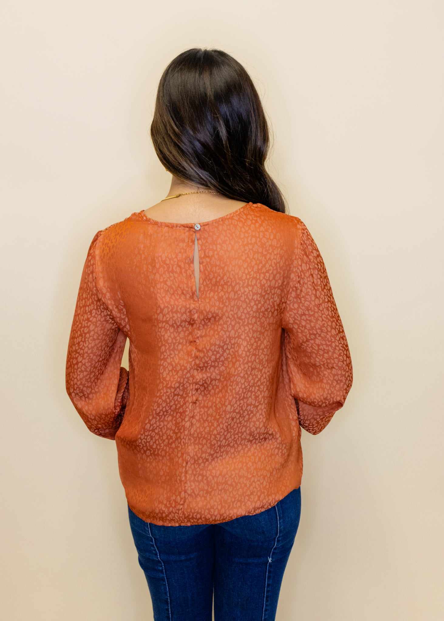 Rust Leopard Print Top