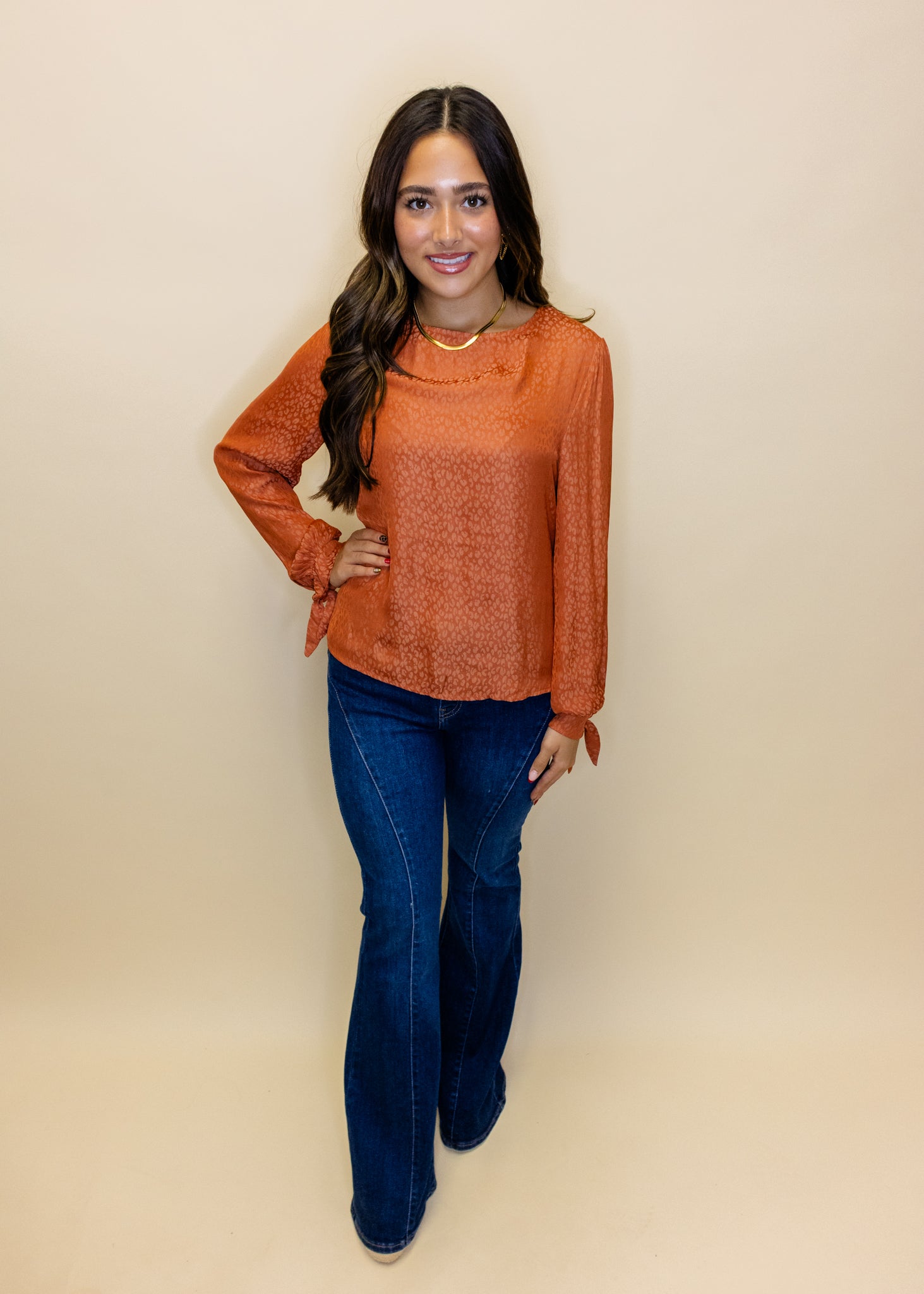 Rust Leopard Print Top