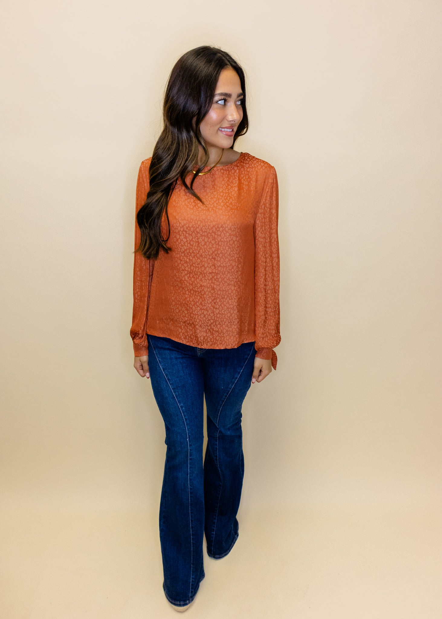 Rust Leopard Print Top