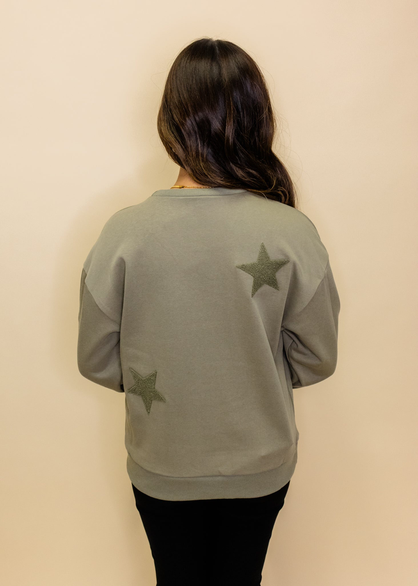 Olive Star Patch Sweatshirt