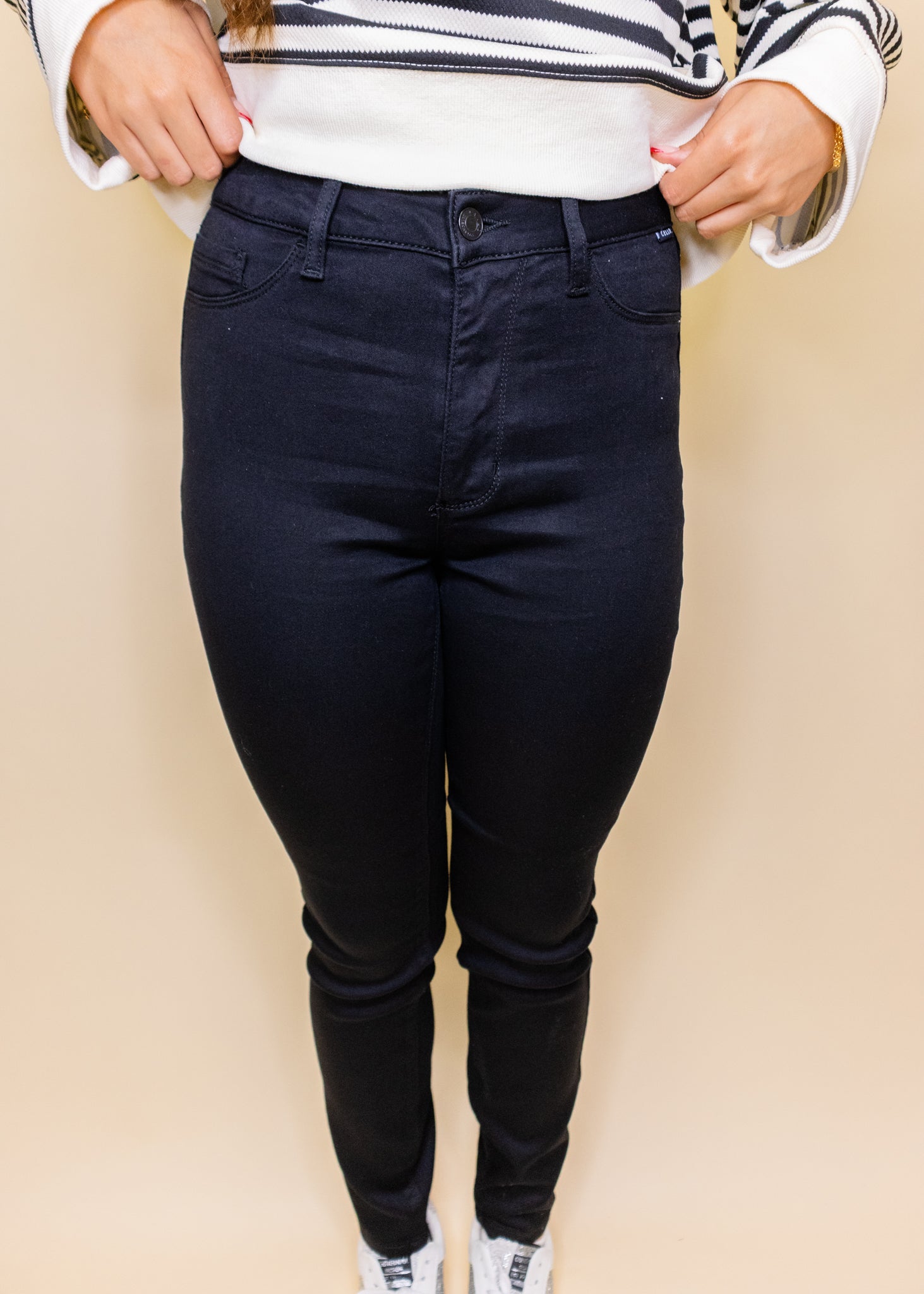 Black High Rise Super Skinny Jeans
