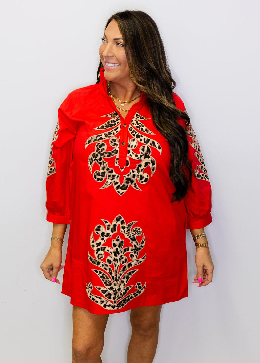 Red Leopard Baroque Dress