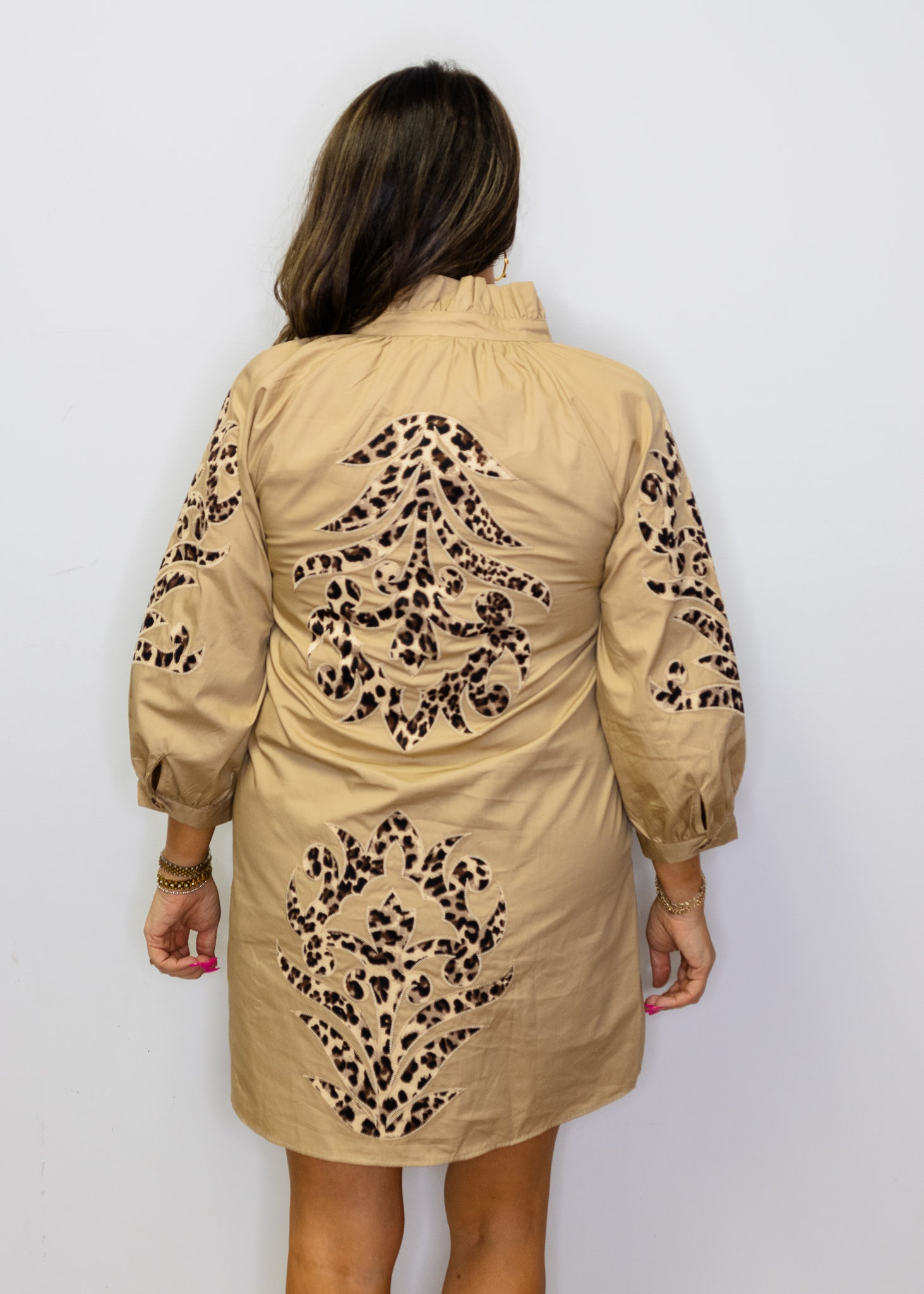 Taupe Leopard Baroque Dress