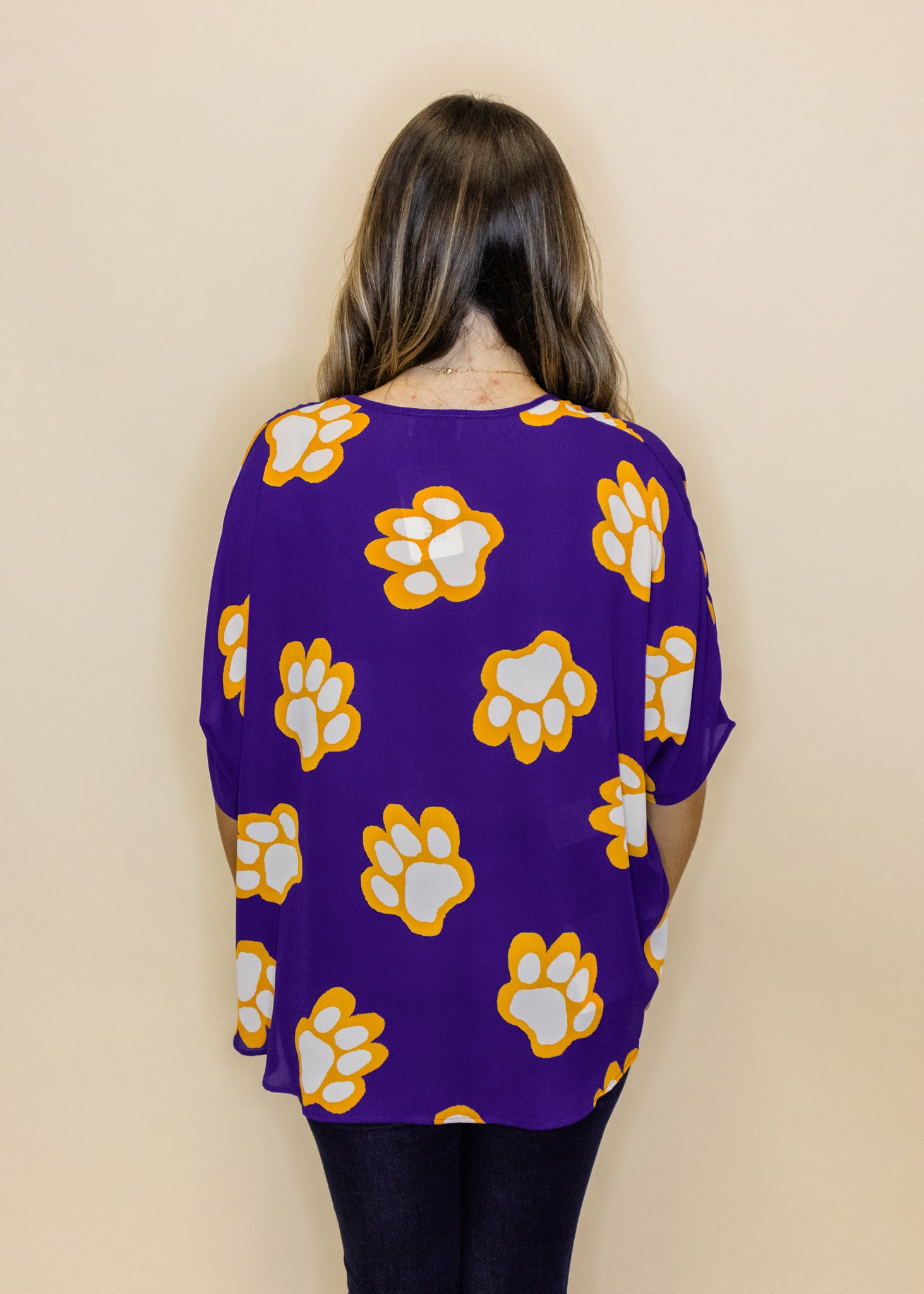 Sadie LSU Paw V-Neck Top