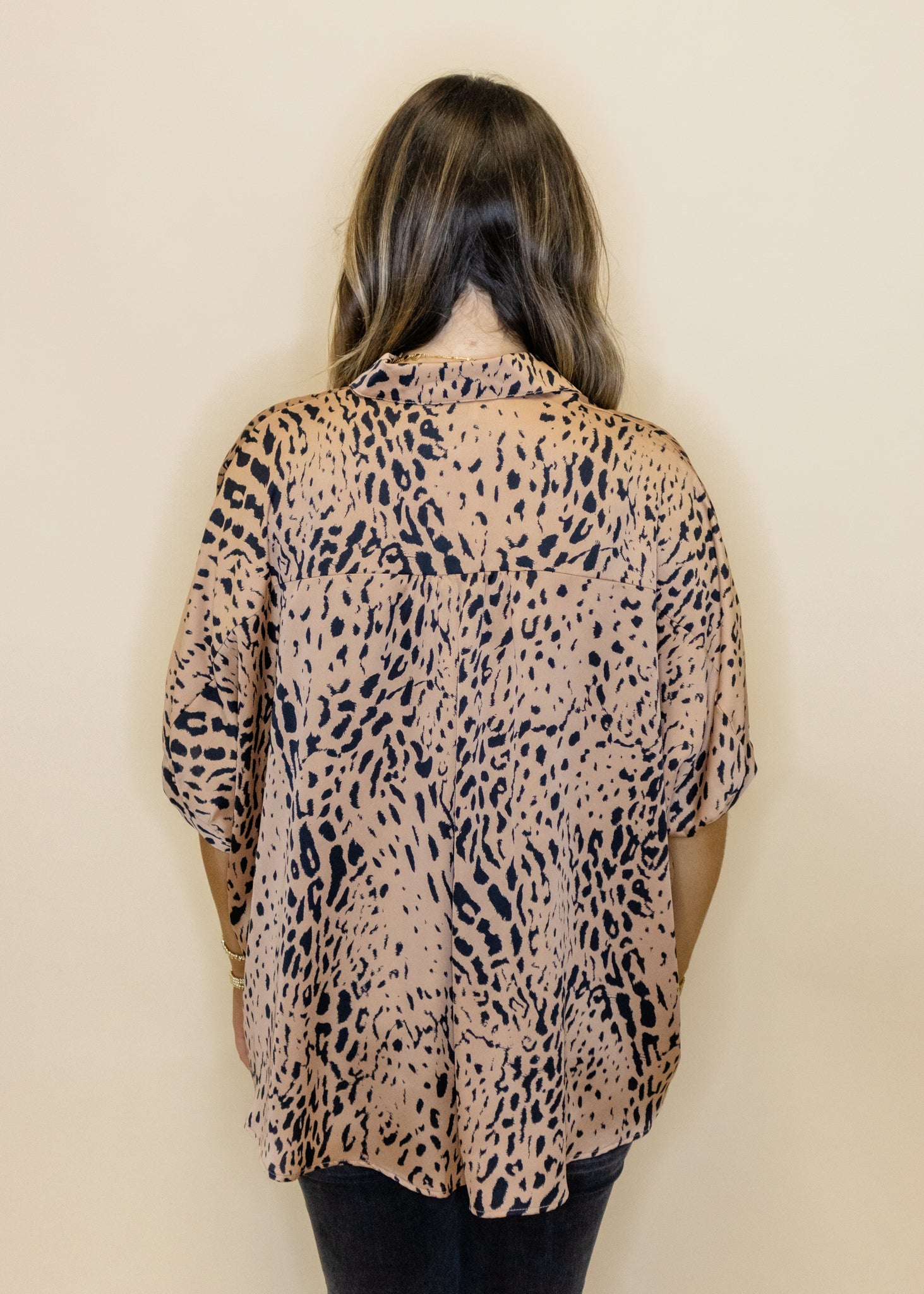 Arizona Luxe Animal Print Button Down Top