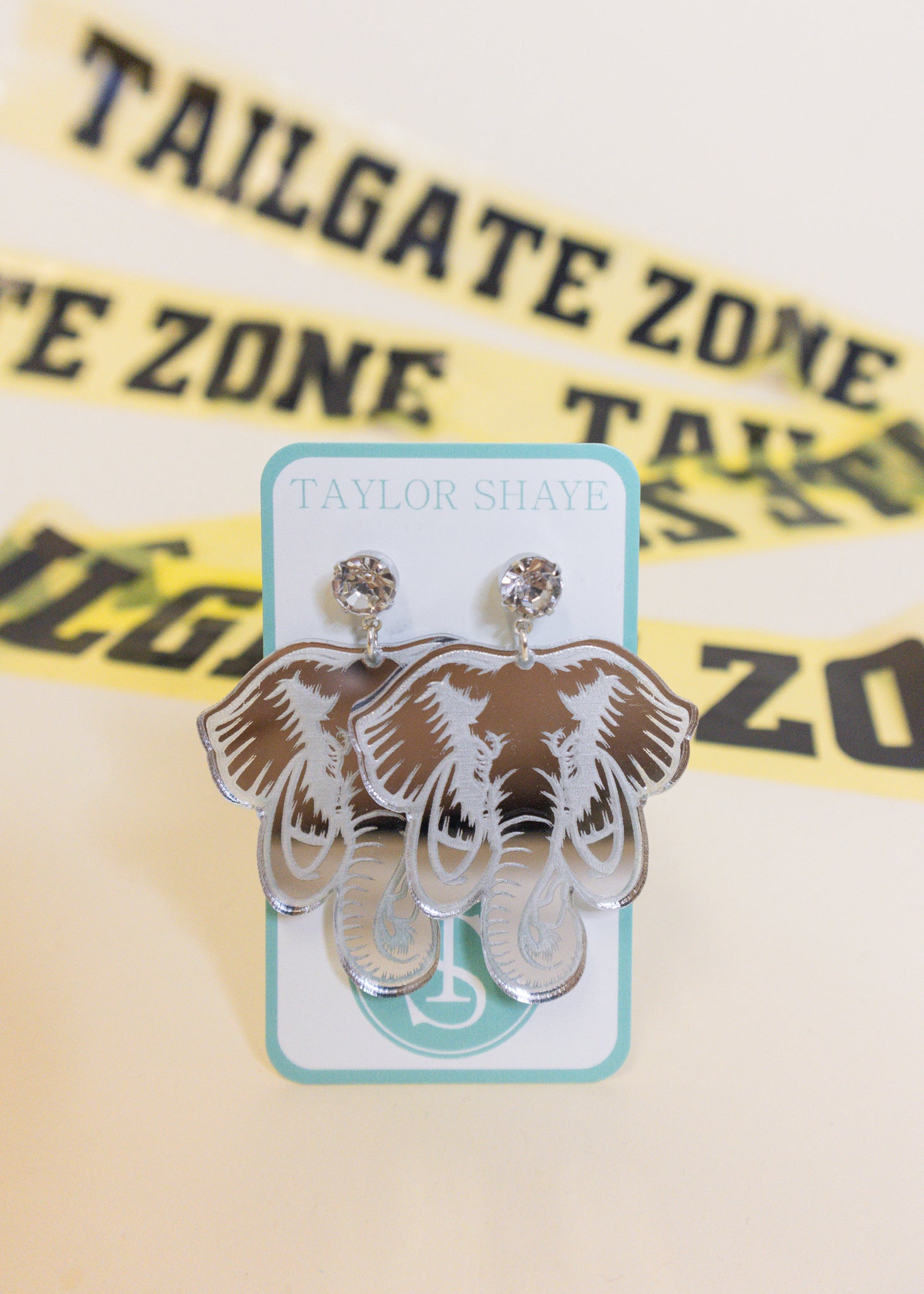 Elephant Acrylic Rhinestone Earrings