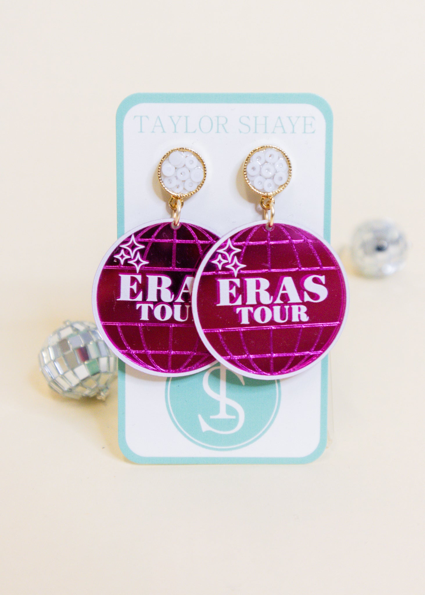 Eras Pink Mirror Earrings