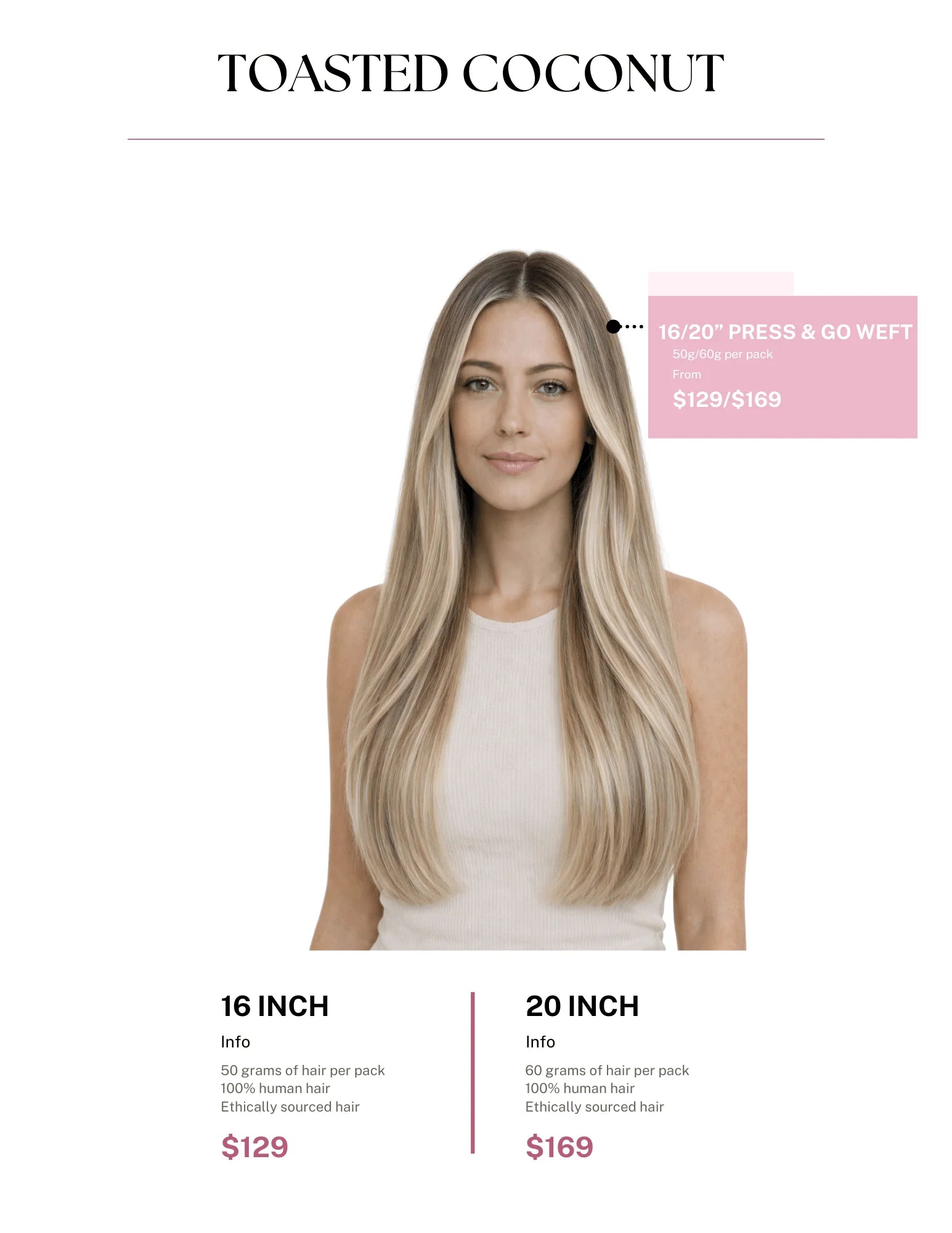 Toasted Coconut Hair Extensions 16"