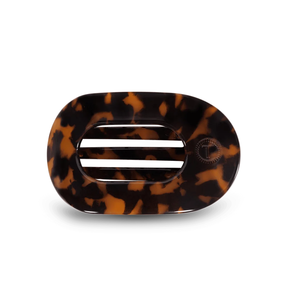 Tortoise Medium Flat Round Hair Clip