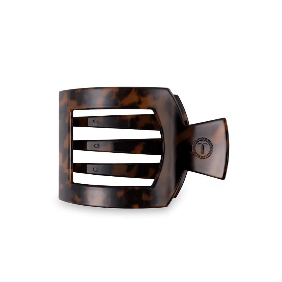 Tortoise Medium Flat Square Hair Clip