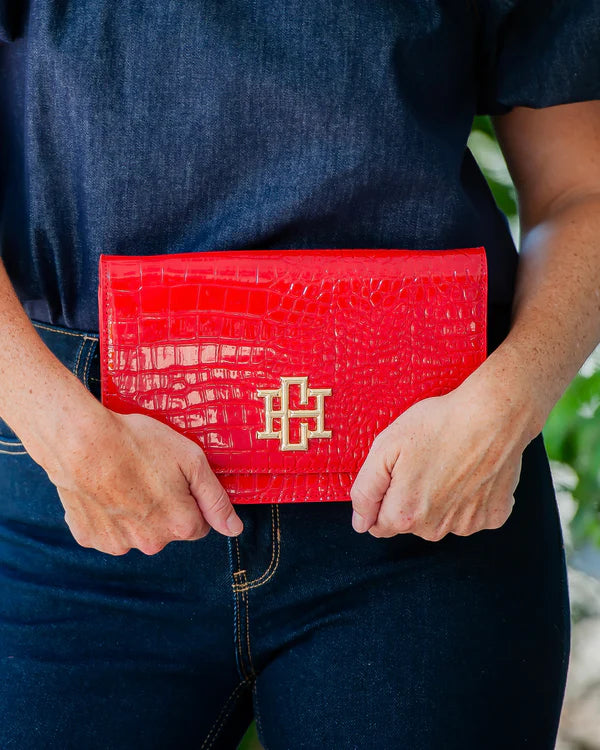 Red Patent Bryn Crossbody Clutch