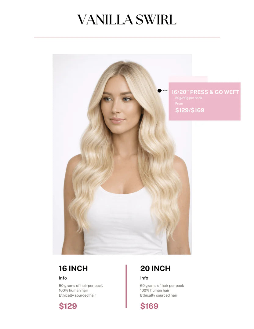 Vanilla Swirl Hair Extensions 16"
