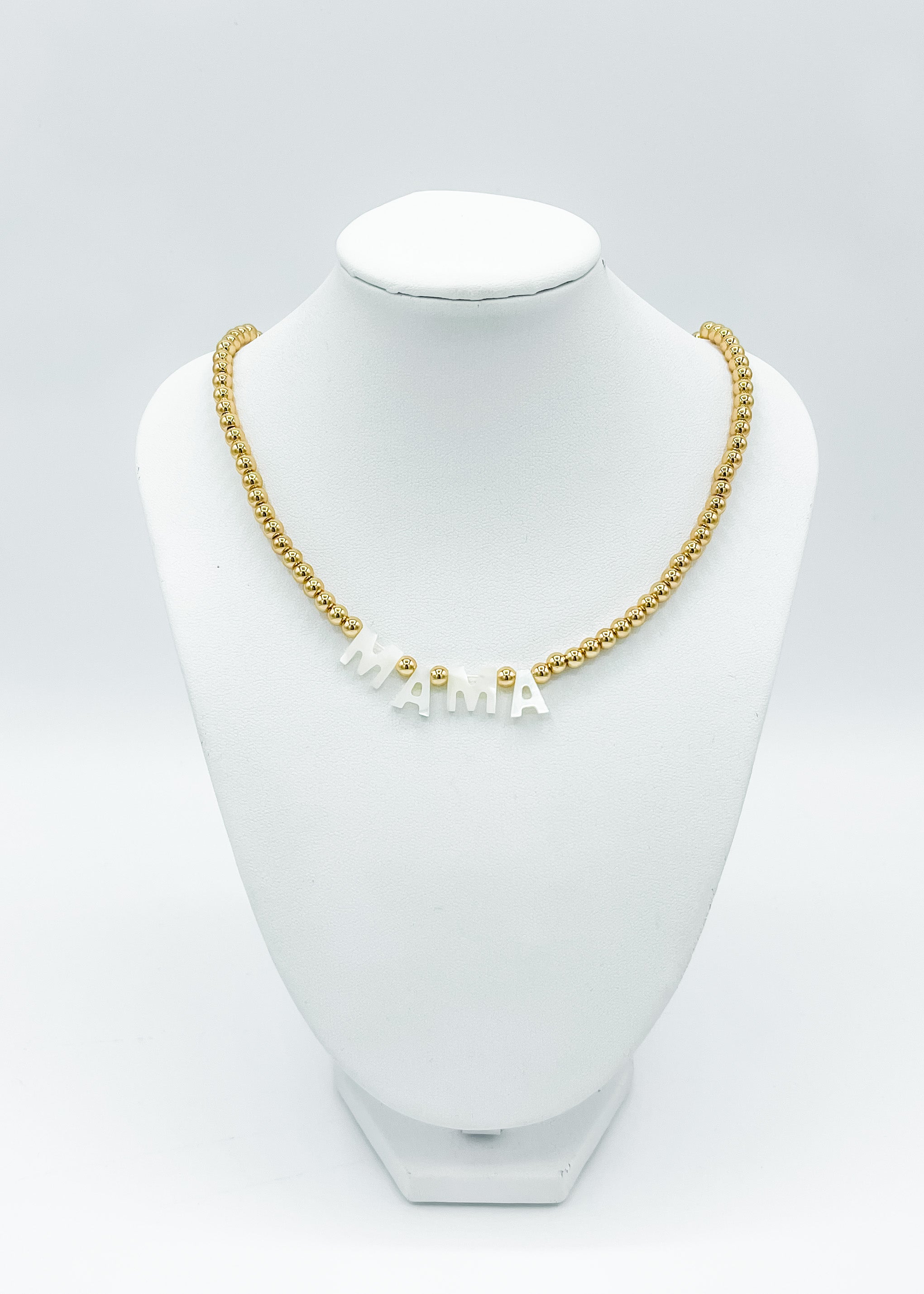MAMA Gold Bead Necklace