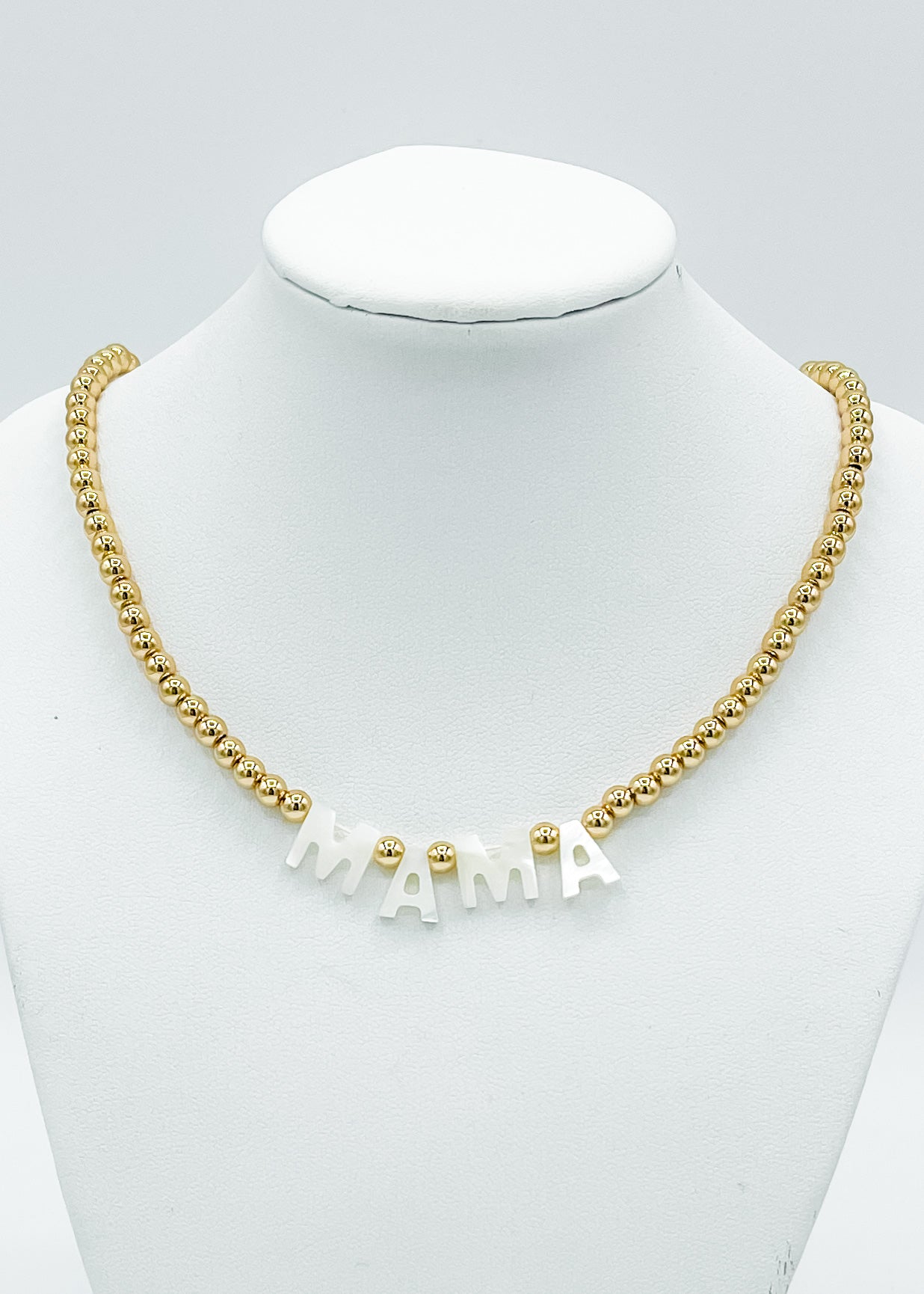 MAMA Gold Bead Necklace